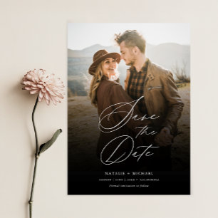 Simple Elegant Photo Overlay Wedding Save The Date Invitation