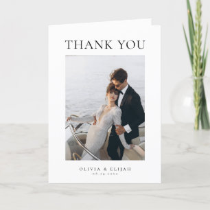 Simple Elegant Photo W Note Wedding Thank You Card