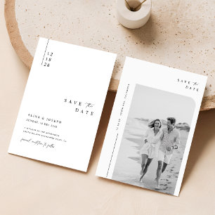 Simple Elegant Photo Wedding Boho Save The Date