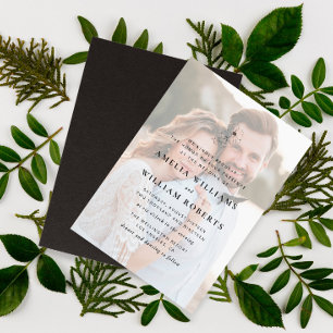 simple elegant photo wedding invitation