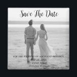 Simple Elegant Photo Wedding Modern Black Magnet<br><div class="desc">Simple,  elegant,  black and white,  modern photo Wedding,  Save the Date magnet. You can personalise it with your details.</div>