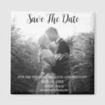 Simple Elegant Photo Wedding Modern Black Magnet<br><div class="desc">Simple,  elegant,  black and white,  modern photo Wedding,  Save the Date magnet. You can personalise it with your details.</div>