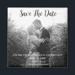 Simple Elegant Photo Wedding Modern Black Magnet<br><div class="desc">Simple,  elegant,  black and white,  modern photo Wedding,  Save the Date magnet. You can personalise it with your details.</div>