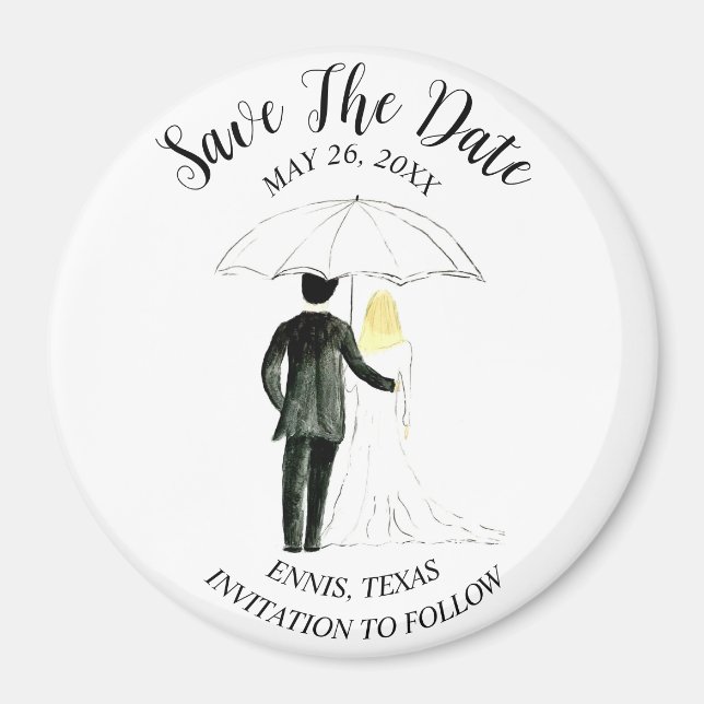 Simple Elegant Photo Wedding Modern Rustic Magnet (Front)