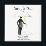 Simple Elegant Photo Wedding Modern Whimsy Magnet<br><div class="desc">Simple,  elegant,  modern watercolor couple Wedding,  Save the Date magnet. You can personalise it with your details.</div>