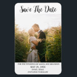 Simple Elegant Photo Wedding Modern Whimsy Magnet<br><div class="desc">Simple,  elegant,  black and white,  modern photo Wedding,  Save the Date magnet. You can personalise it with your details.</div>