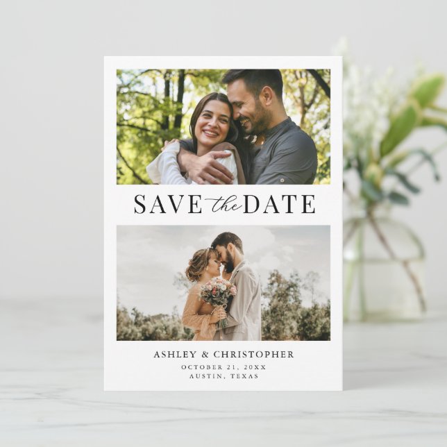 Simple Elegant Photo Wedding Save the Date (Standing Front)