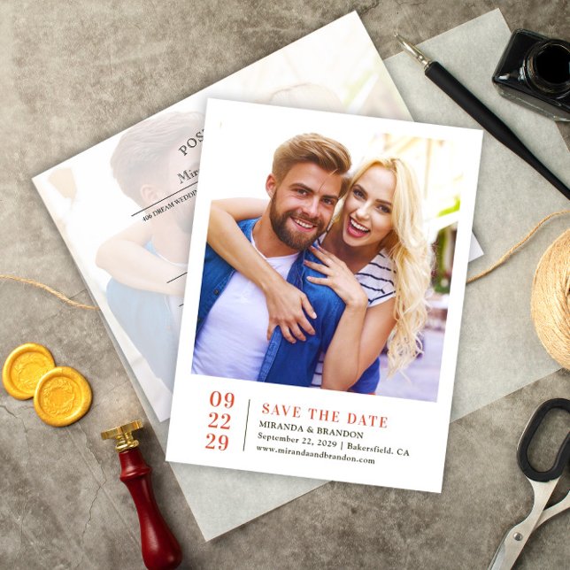 Simple Elegant Photo Wedding Save the Date Card (Creator Uploaded)
