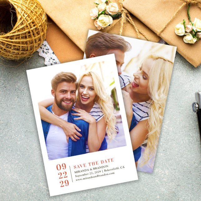 Simple Elegant Photo Wedding Save the Date Card (Creator Uploaded)