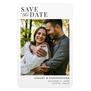 Simple Elegant Photo Wedding Save the Date Magnet