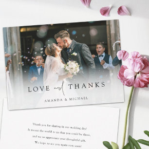 Simple Elegant Photo Wedding Thank You Card