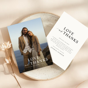Simple Elegant Photo Wedding Thank You Card