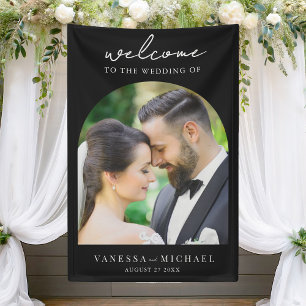 Simple Elegant Photo Wedding Welcome Banner