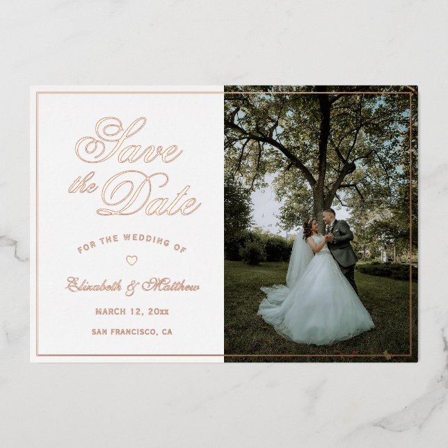 Simple Elegant Picture Wedding Save The Date (Front)