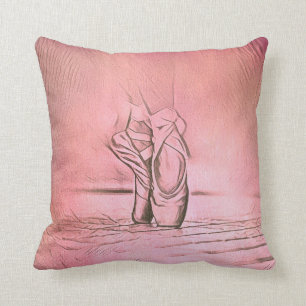 Simple Elegant Pink Ballet Shoes on Pointe Cushion
