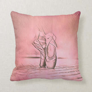 Simple Elegant Pink Ballet Shoes on Pointe Cushion