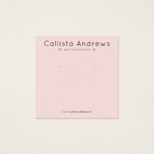 Simple Elegant Pink Black Hearts Earring Display