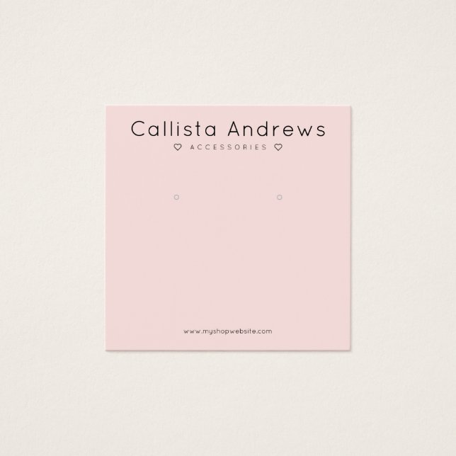 Simple Elegant Pink Black Hearts Earring Display (Front)