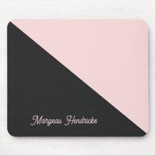 Simple Elegant Pink & Charcoal Grey Personalised Mouse Pad