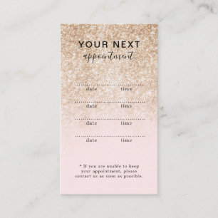 Simple Elegant Pink Gold Beauty Appointment Card