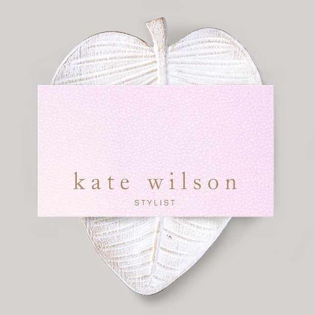 Simple Elegant Pink Leather Beauty Salon Business Card (Creator Uploaded)