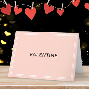 Simple Elegant Pink Minimal Retro Chic Valentine Card