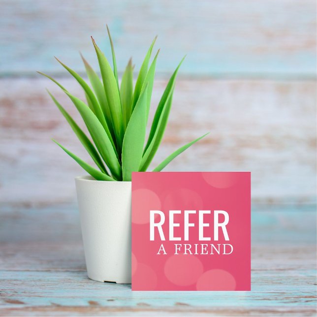 Simple Elegant Pink Pattern Referral Card (Creator Uploaded)