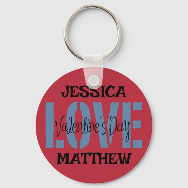 simple elegant pink valentine, Sweet for couple  Key Ring (Front)