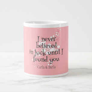 simple elegant pink valentine, Sweet for Friends Large Coffee Mug