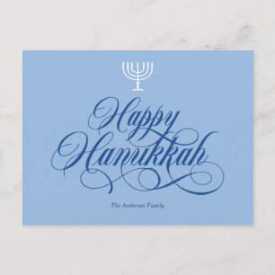 Simple elegant postcard for Hanukkah.