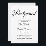 Simple Elegant Postponed Wedding Announcement<br><div class="desc">Here's a simple card to notify your guests if it's become necessary to change your wedding date. Use the template fields to add your personal details and make this elegant, minimalist design your own. The white background can be changed to any colour you prefer. All fonts and colours are also...</div>