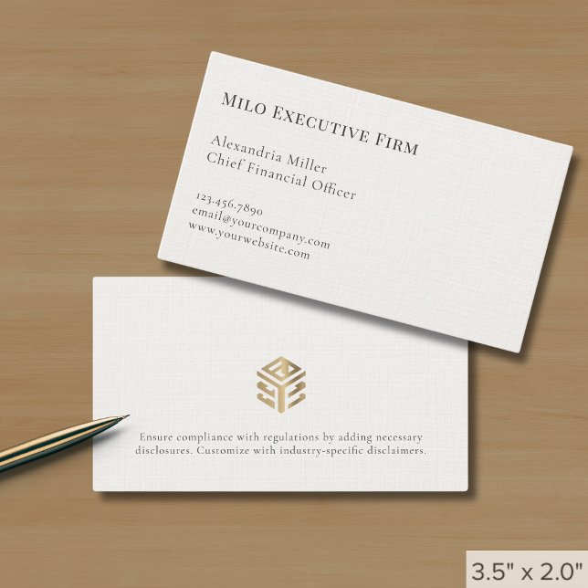 Simple Elegant Premium Linen Business Card (Creator Uploaded)