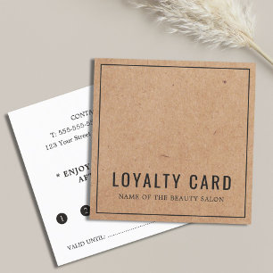 Simple Elegant Printed Kraft Beauty Salon Loyalty Card
