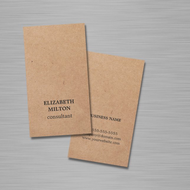 Simple Elegant Printed Kraft Black Consultant Business Card (Creator Uploaded)