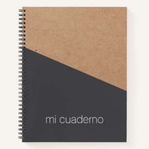 Simple Elegant Printed Kraft Grey Geometric Notebook