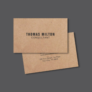 Simple Elegant PRINTED Kraft Paper Consultant Business Card