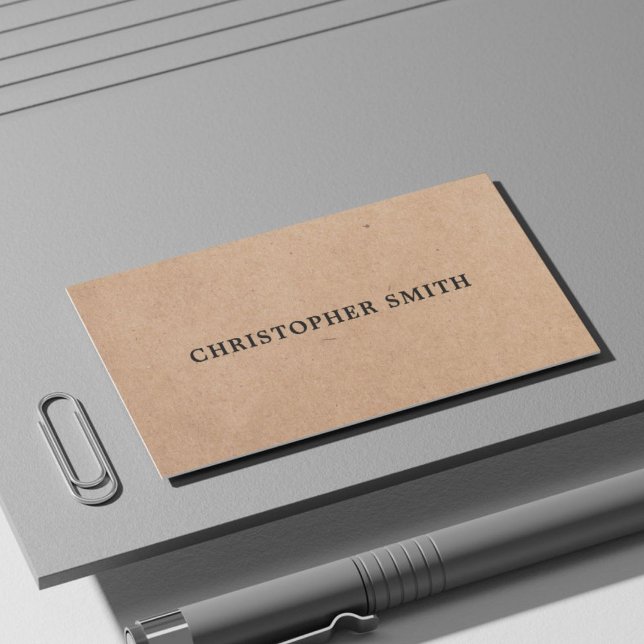 Simple Elegant PRINTED Kraft Paper Consultant Business Card (Creator Uploaded)