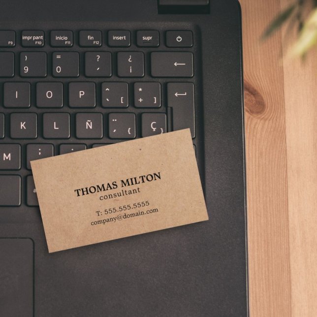 Simple Elegant Printed Kraft Paper Consultant Business Card (Creator Uploaded)