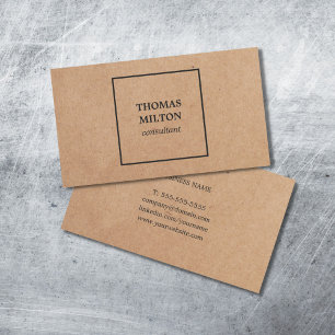 Simple Elegant PRINTED Kraft Paper Consultant Business Card