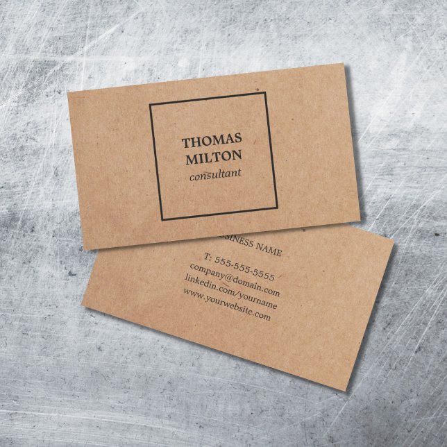 Simple Elegant PRINTED Kraft Paper Consultant Business Card (Creator Uploaded)