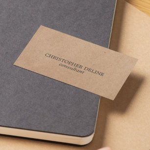 Simple Elegant PRINTED Kraft Paper Consultant Business Card
