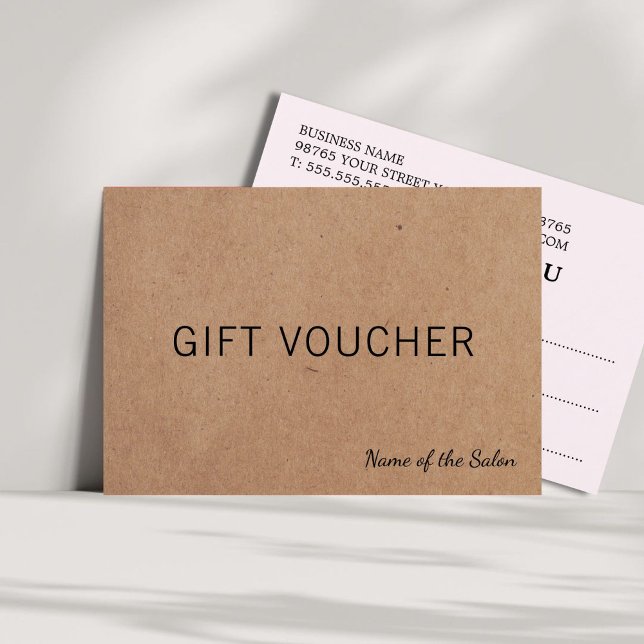 Simple Elegant Printed Kraft Rose Beauty Gift Card (Creator Uploaded)