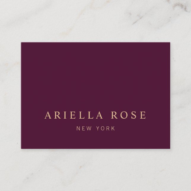 Simple Elegant Professional Burgundy Wine Colour B Business Card (Front)