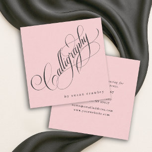 Simple Elegant Professional Calligrapher Services Square Business Card