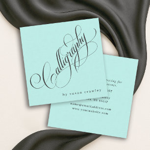 Simple Elegant Professional Calligrapher Services Square Business Card