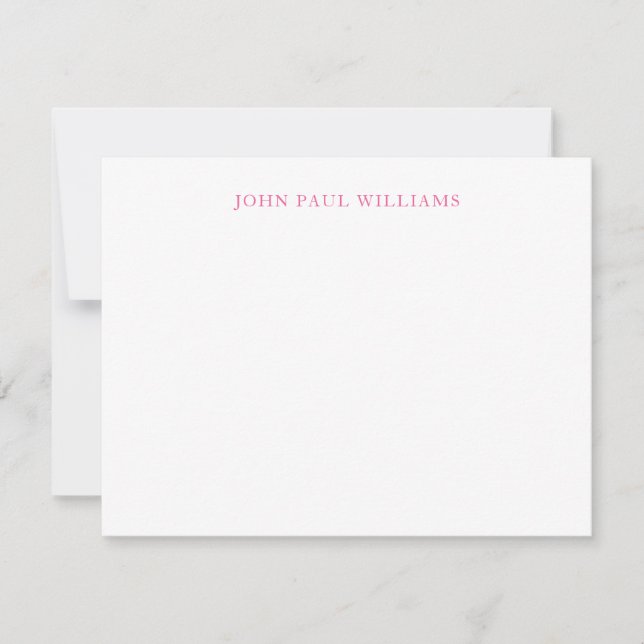 Simple Elegant Professional Classic Magenta Pink Card (Front)