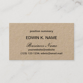 Simple Elegant Professional Kraft Business Cards