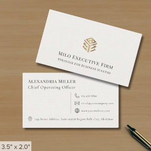 Simple Elegant Professional Linen Business Card