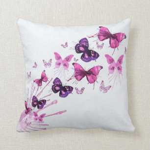 Simple Elegant Purple Butterflies   Throw Pillow