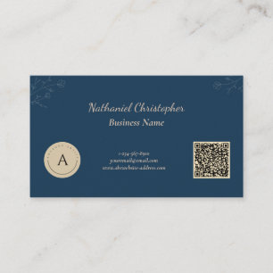 Simple elegant qr code business logo loyalty card